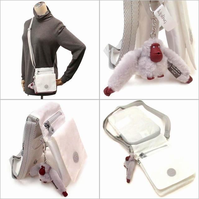 kipling キプリング　ショルダーバッグ　アルバー　軽量　白　収納力抜群 kipling（キプリング） 【並行輸入品】KipLing アウトレット