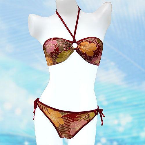 並行輸入品】LOCO BOUTIQUE ロコブティック レッド ハイビ柄 ビキニ