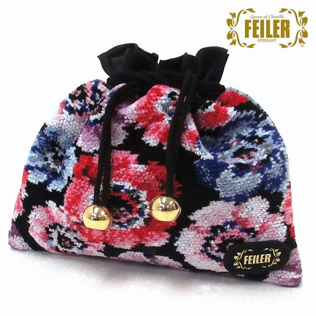feiler（フェイラー） 巾着 ポーチ レディアネモネ ブラック 限定