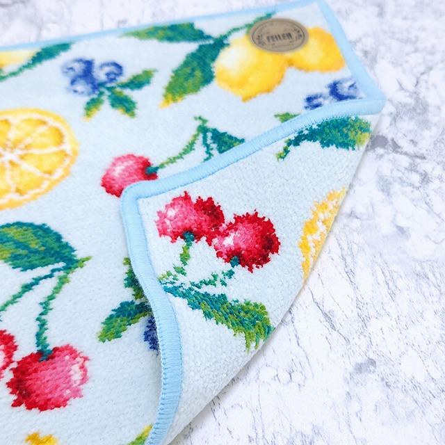 FEILER フェイラー  ハンカチ　 花柄 ペールブルー LA FRUTTA lft25 | feiler | 03