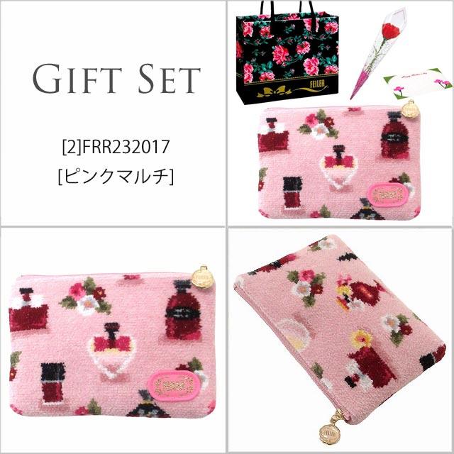 【並行輸入品】母の日 ギフトセット FEILER フェイラー  ポーチ カーネションフラワー花束(造花)母の日メッセージカード フェイラーギフトBoxセット | feiler | 12