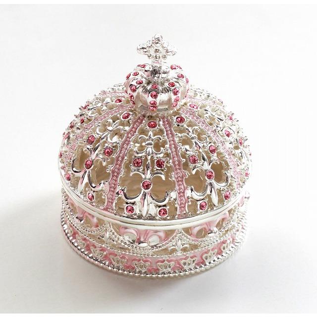 ジュエリーボックス ミニチュアクラウン ピィアース ミニチュアサイズ 王冠の置物 シルバーピンク MN0091 |  | 01