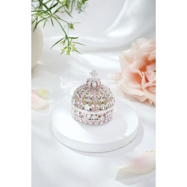 ジュエリーボックス ミニチュアクラウン ピィアース ミニチュアサイズ 王冠の置物 シルバーピンク MN0091 |  | 02