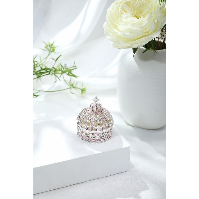 ジュエリーボックス ミニチュアクラウン ピィアース ミニチュアサイズ 王冠の置物 シルバーピンク MN0091 |  | 03