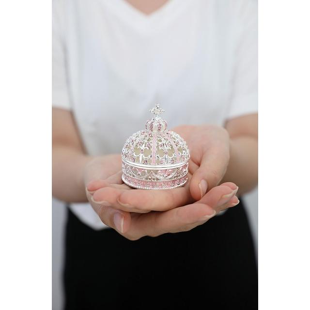 ジュエリーボックス ミニチュアクラウン ピィアース ミニチュアサイズ 王冠の置物 シルバーピンク MN0091 |  | 08