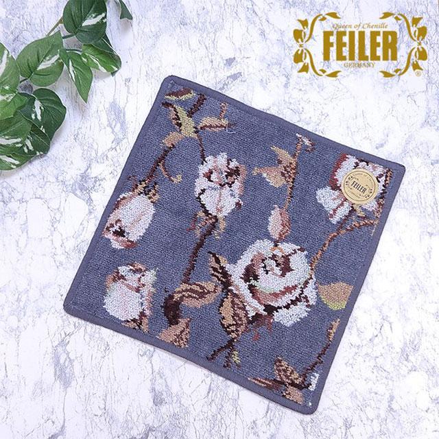 feiler（フェイラー） ハンカチ タオル 花柄 グレー 灰色 クリスマス