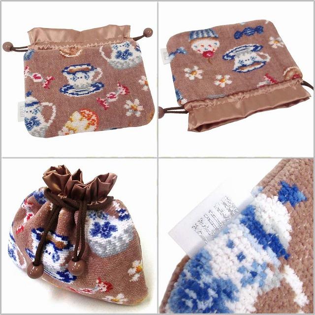 【並行輸入品】FEILER フェイラー 巾着ポーチ 小物入れ スウィートトリート ベージュ 限定デザイン カフェ紅茶お菓子 SWT252003 | feiler | 01