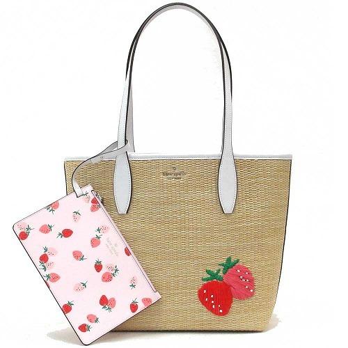 Kate spade ケイトスペード アウトレット ピクニック イン ザ パーク ストロベリー ポーチ付 スモール トートバッグ