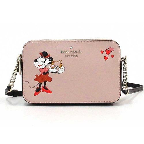 Kate spade ケイトスペード アウトレット ディズニーコラボ ミニーマウス ダブル ジップ クロスボディ ショルダーバッグ