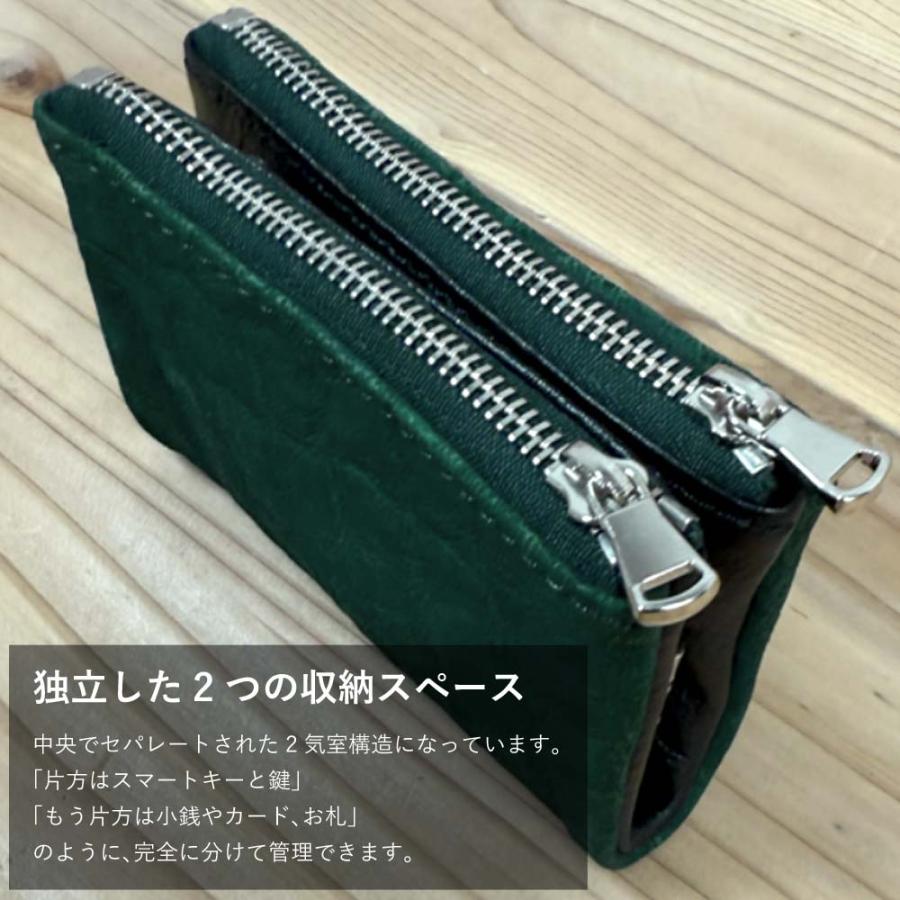 ZOO 小銭入れキーケース 象革 ゾウ革  4連フック スマートキー 小銭入れ キーケース カードケース ダブルジッパー  ミニ財布 |  | 12