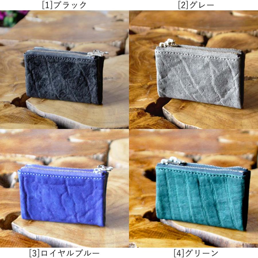 ZOO 小銭入れキーケース 象革 ゾウ革  4連フック スマートキー 小銭入れ キーケース カードケース ダブルジッパー  ミニ財布 |  | 03