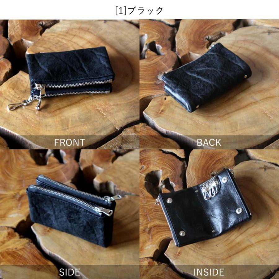 ZOO 小銭入れキーケース 象革 ゾウ革  4連フック スマートキー 小銭入れ キーケース カードケース ダブルジッパー  ミニ財布 |  | 05