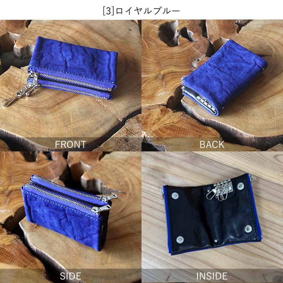 ZOO 小銭入れキーケース 象革 ゾウ革  4連フック スマートキー 小銭入れ キーケース カードケース ダブルジッパー  ミニ財布 |  | 07