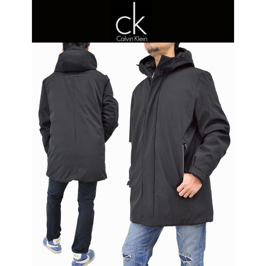 極美品　カルバンクライン　フーテッドコート　ライナー付き　メンズ　ブラック　XL 極美品 カルバンクライン フーテッドコート ライナー付き メンズ