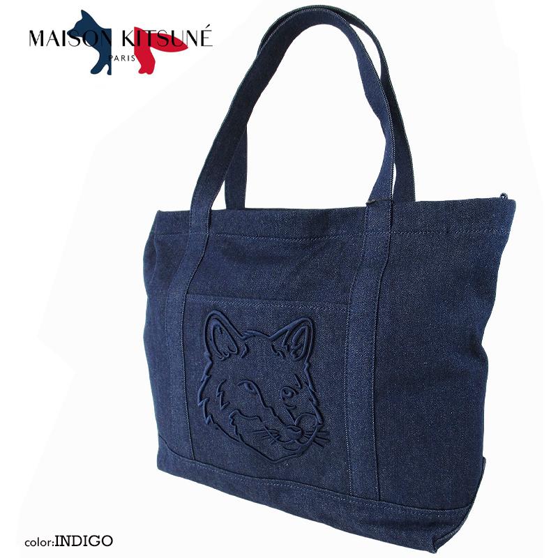 MAISON KITSUNE メゾン・キツネ フォックスヘッドラージトートバッグ 