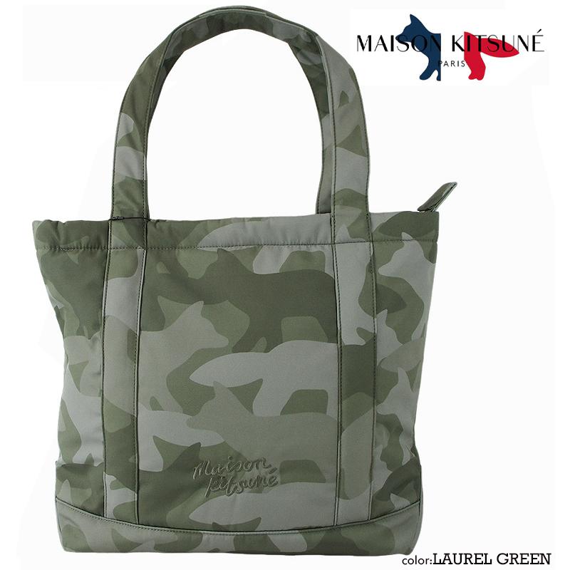 MAISON KITSUNÉ カモフォックスラージトートバッグ MAISON KITSUNE（メゾン キツネ） カモフォックスラージトートバッグ