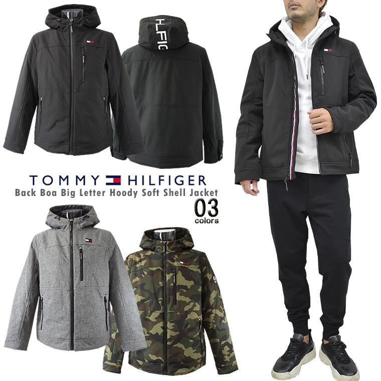 ▪️ トミーヒルフィガー　裏ボアビッグレターフーディソフトシェルジャケット　美品 TOMMY HILFIGER（トミー・ヒルフィガー） 裏ボアビッグレターフーディ