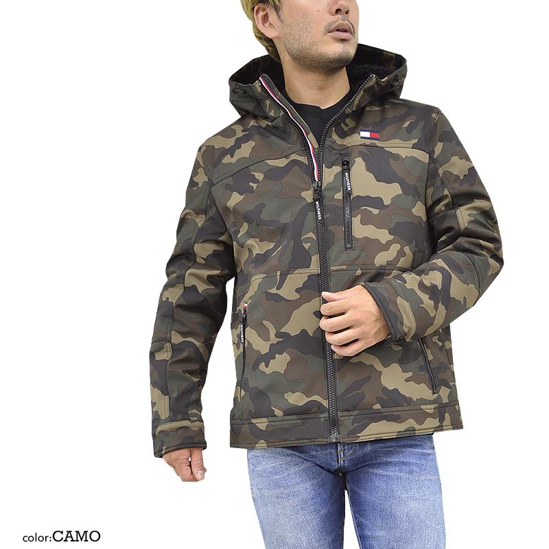 ▪️ トミーヒルフィガー　裏ボアビッグレターフーディソフトシェルジャケット　美品 TOMMY HILFIGER（トミー・ヒルフィガー） 裏ボアビッグレターフーディ