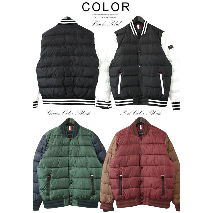 美品✨️ トミーヒルフィガー 袖キルティングレザー スタジャン TOMMY HILFIGER（トミー・ヒルフィガー） 中綿キルティングバーシティ