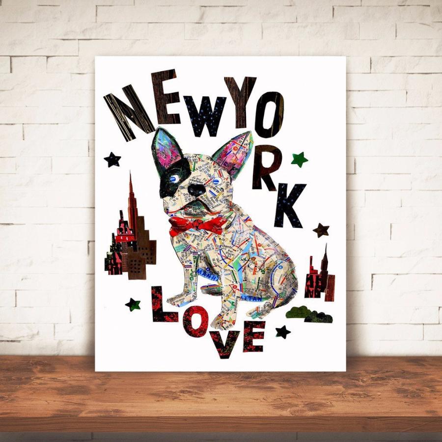 アート 切り絵 貼り絵 A4 フレンチブルドッグ おしゃれ Pinky Pilots