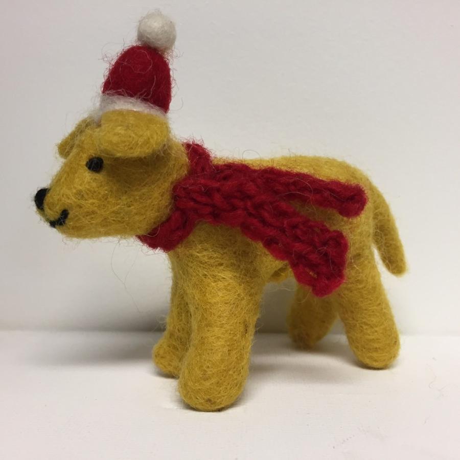 クリスマスオーナメント 犬 ラブラドールレトリーバー 羊毛フェルト