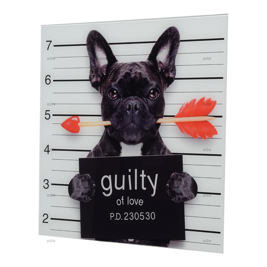 アート マグショット 強化ガラス ガラスアート フレンチブルドッグ Guilty of Love Frenchie 16×16 HiDef Art Glassの画像