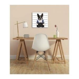 アート マグショット フレンチブルドッグ ボストンテリア Pooping in the House 16×16  HiDef Art Glassの画像