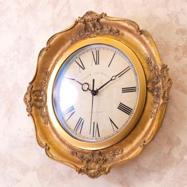 壁掛け時計 送料無料 壁掛け ヨーロピアン調 デザインウォールクロック スプレンディッドデコ ゴージャス ギフト プレゼント 新築祝い ゴールド | 