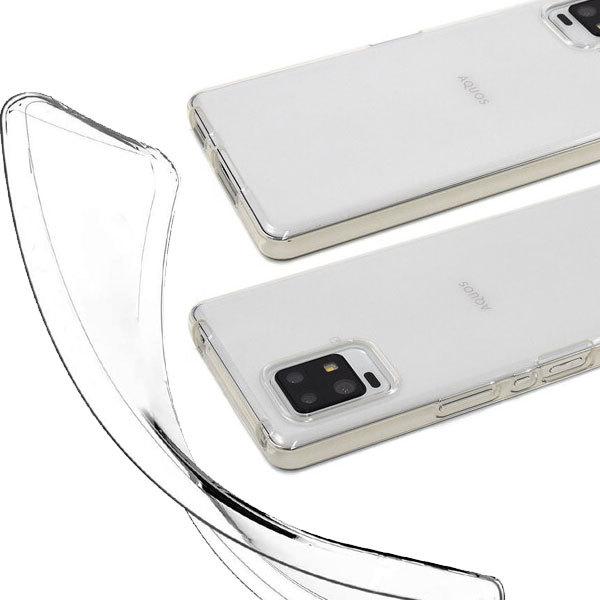 AQUOS zero6 ケース クリア スマホケース SHG04/A102SH/SH-RM18 シンプル 無地 透明 ジャケット ストラップホール付き マイクロドット | 