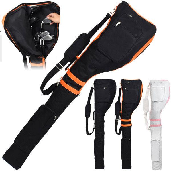 ゴルフクラブケース ゴルフバック ゴルフバッグ クラブ8本以上収納可能 軽量 クラブケース スタンド 練習場 ショートコース 軽量 3ポケット | 