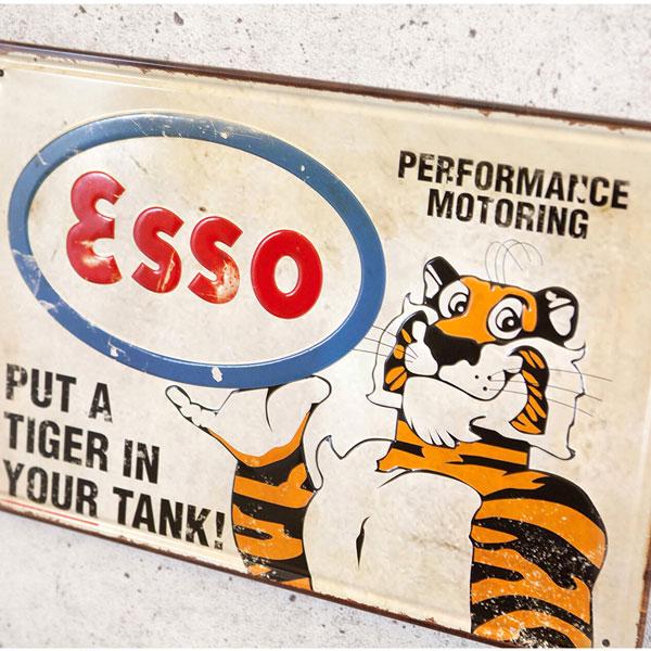 アメリカン雑貨 ESSO ブリキ看板 エッソ ヴィンテージ かわいい メタルエンボスプレート レトロ ガソリン Esso キャラクター 虎 おしゃれ ガレージ アメリカン |  | 01