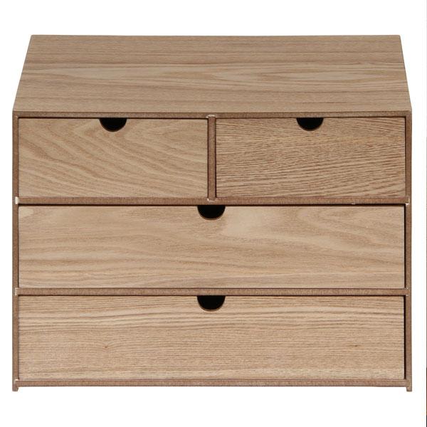 突板引出付 収納ケース 3段 ナチュラル キューブボックス アンティーク調/収納ボックス/収納ケース/キッチン/箱収納/木製 収納 |  | 01