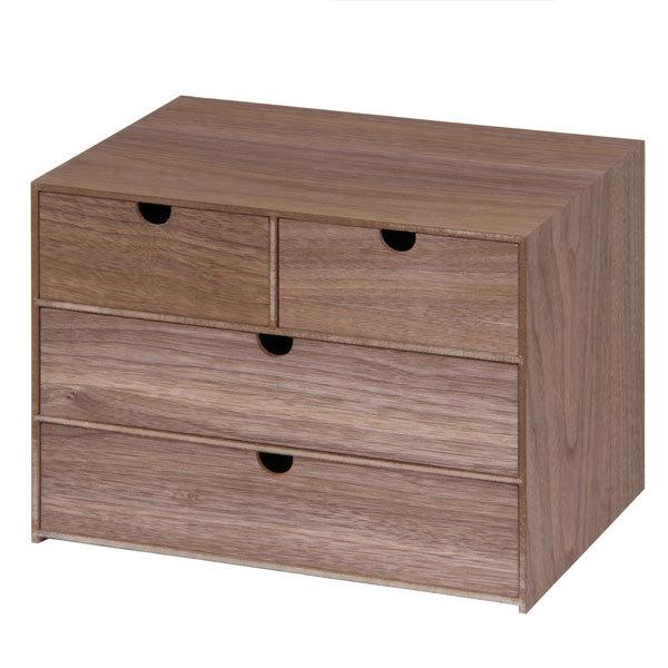 突板引出付収納ケース 3段 木箱 小物入れ 収納ボックス リビング キッチン 台所 玄関 収納 卓上 引き出し 収納 お洒落 モダン コンパクト おしゃれ |  | 02