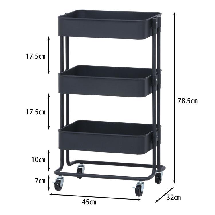 キッチンワゴン キッチンラック 収納 キャスター付き スリム キッチン収納 台所収納 スリム 新生活応援 送料無料 |  | 03