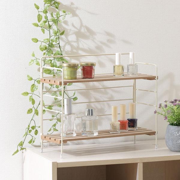 棚 ラック 2段 北欧 卓上 ディスプレイ キッチン収納 収納ラック 収納棚 おしゃれ オープンラック リビング 折り畳み 折りたたみインテリアラック 送料無料 | 