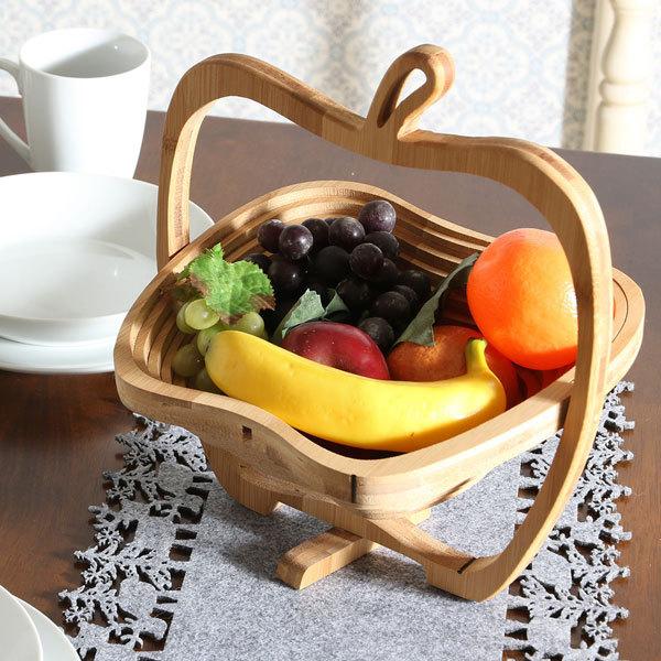 果物入れ 果物かご フルーツバスケット バスケット かご アップルバスケット バンブー おしゃれ カフェ ナチュラル キッチン 北欧 りんごバスケット | 