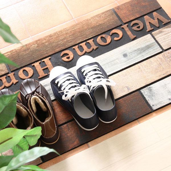 玄関マット マット ラバーマット 屋外 室内 屋内 滑り止め 店舗 おしゃれ ウェルカム ドアマット ラバー ウェルカムホーム 木目 |  | 01
