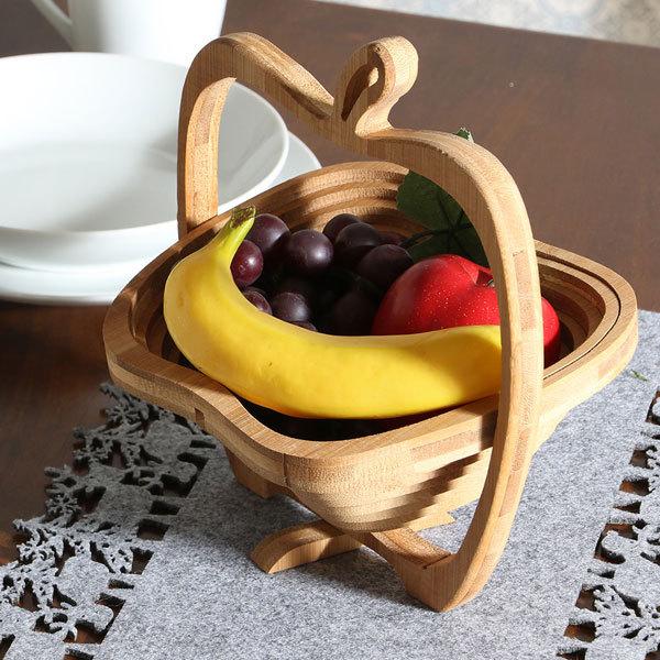 果物入れ 果物かご フルーツバスケット バスケット かご アップルバスケット バンブー おしゃれ カフェ ナチュラル キッチン 北欧 りんごバスケット | 