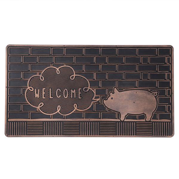玄関マット ラバーマット 屋外 おしゃれ エントランスマット 60×33cm welcome ウェルカム ゴム 北欧 ブタ 豚 ドアマット 玄関 |  | 04