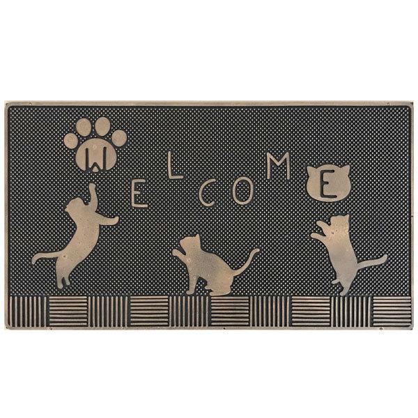 玄関マット マット ラバーマット ネコ 猫 ねこ 屋外 室内 屋内 滑り止め 店舗 おしゃれ ウェルカム ドアマット ラバー WELCOME | 
