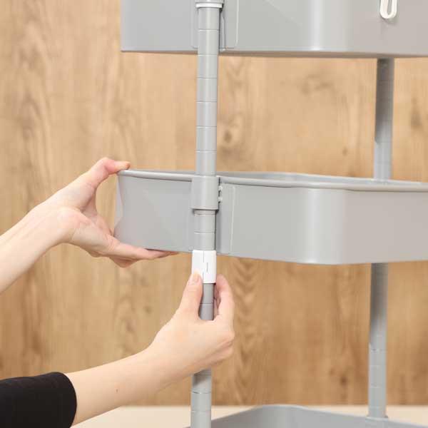 キッチンワゴン バスケット 収納ワゴン 高さが調整できる キッチンラック トローリーワゴン キッチン収納 キャスター付き 収納 ワゴン |  | 01