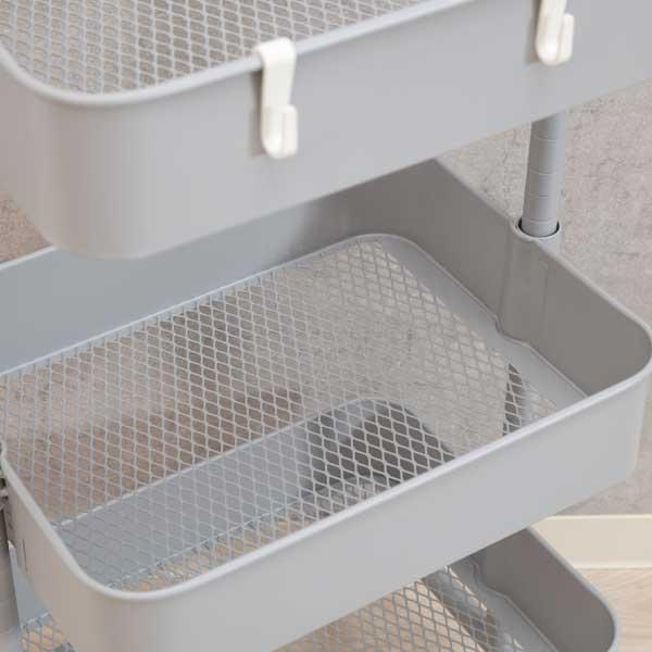 キッチンワゴン バスケット 収納ワゴン 高さが調整できる キッチンラック トローリーワゴン キッチン収納 キャスター付き 収納 ワゴン |  | 02