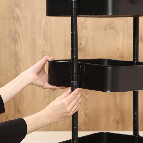 キッチンワゴン バスケット 収納ワゴン 高さが調整できる キッチンラック トローリーワゴン キッチン収納 キャスター付き 収納 ワゴン |  | 04