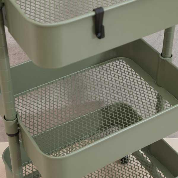 キッチンワゴン バスケット 収納ワゴン 高さが調整できる キッチンラック トローリーワゴン キッチン収納 キャスター付き 収納 ワゴン |  | 03