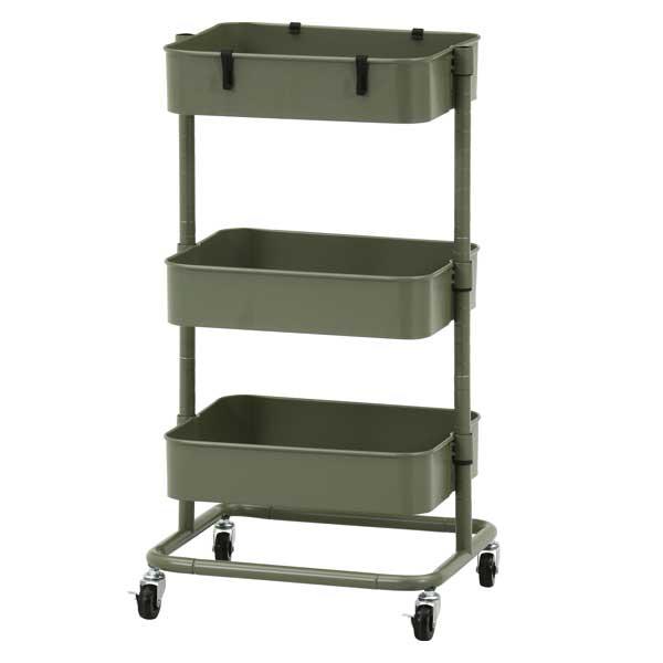 キッチンワゴン バスケット 収納ワゴン 高さが調整できる キッチンラック トローリーワゴン キッチン収納 キャスター付き 収納 ワゴン |  | 04