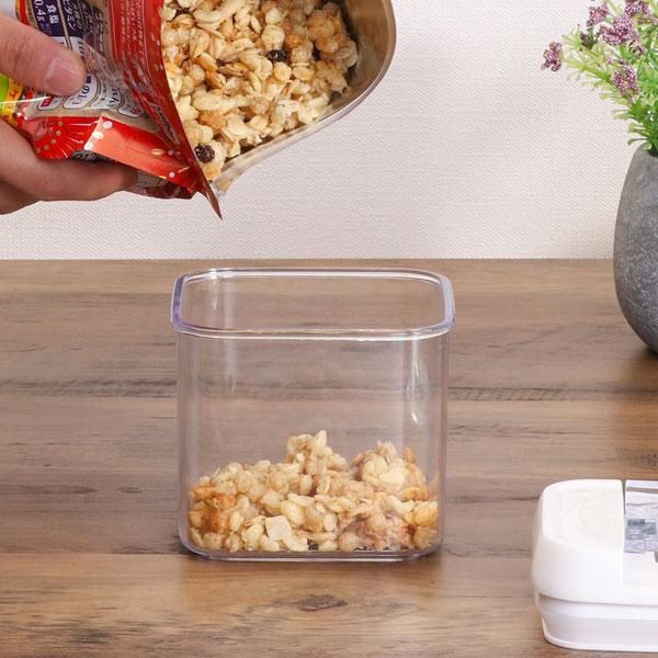 キャニスター スタッキング ロック キャニスター キュピタ 400ml 密閉 保存容器 ホワイト 透明 フードストッカー おしゃれ 簡単 キッチン収納 収納容器 乾燥 |  | 01