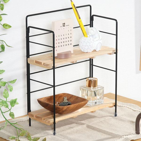 棚 ラック 2段 北欧 卓上 ディスプレイ キッチン収納 収納ラック 収納棚 おしゃれ オープンラック リビング 折り畳み 折りたたみインテリアラック 送料無料 |  | 01