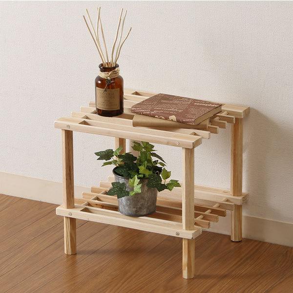ラック 棚 木製 送料無料 収納 オープンラック シェルフ おしゃれ オープンシェルフ 多目的ラック フォールディングラック 花台 フラワースタンド 2段タイプ | 