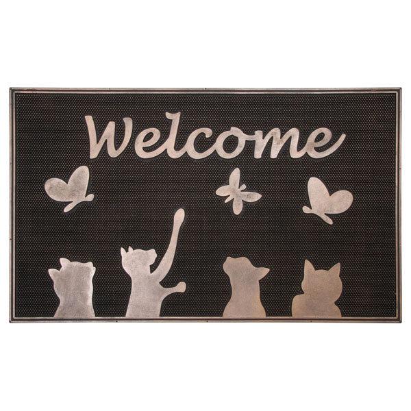 玄関マット 屋外 おしゃれ エントランスマット ネコ 猫 ウェルカムマット ドアマット ベランダ 北欧 ラバーマット ウェルカム |  | 02