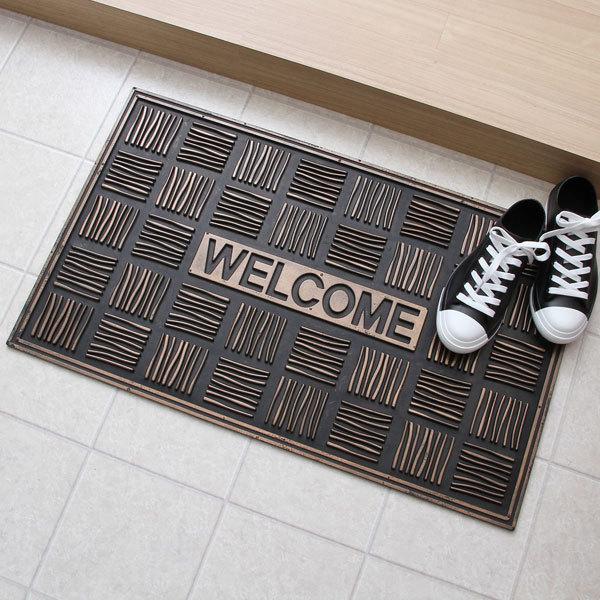 玄関マット 屋外 おしゃれ ラバーマット エントランスマット ウェルカムマット ドアマット ベランダ 北欧 ラバーマット ウェルカム | 